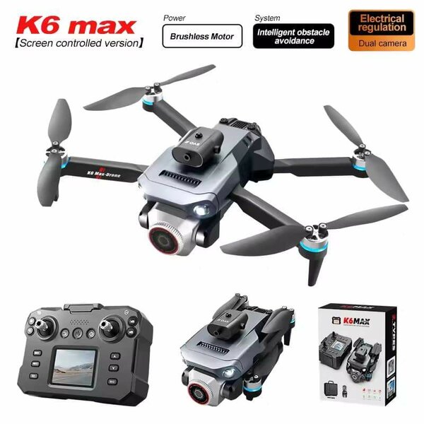 Drone K6 Max 4K HD avec Écran, Transmission en Temps Réel, C