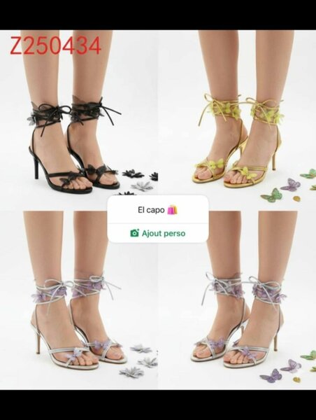 Sandales à talons papillon