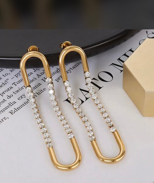 Boucles d'oreilles dorées strass