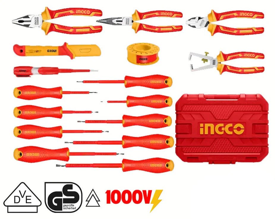 INGCO Trousse à outils 16 pièces