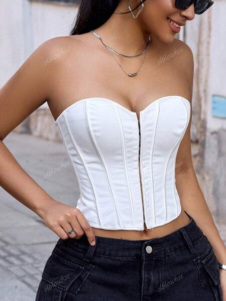 Top bustier blanc élégant