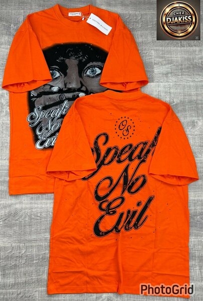T-shirt orange "Speak No Evil"
