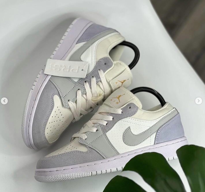 Кроссовки Air Jordan 1 low “Paris” белые/серые