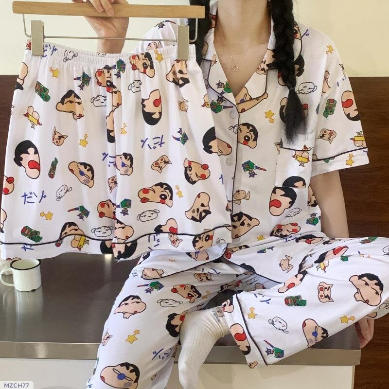 Three pieces women's stitched cotton Jersey printed night su