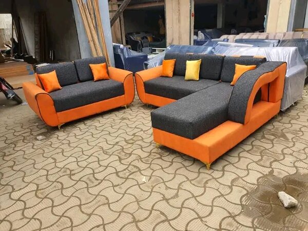 Canapé d'angle moderne bicolore