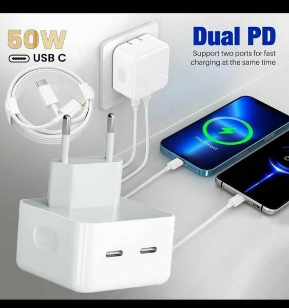 Chargeur rapide 50W USB-C Dual PD