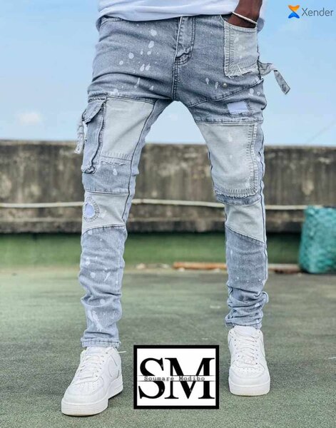 Jeans bleu et blanc sal