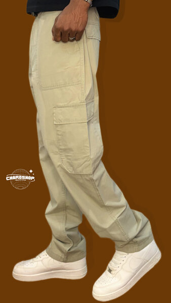 Cargo beige pour homme, décontracté et élégant