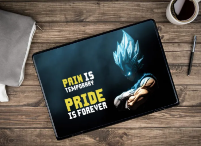 pain is Temporary Pride is Forever Laptop Skin Cover _Vegeta Laptop cover Laptop Skin Vinyl Sticker Decal, 12 13 13.3 14 15 15.4 15.6 inch Laptop Skin Sticker Cover Art Decal Protector Fits All Laptops