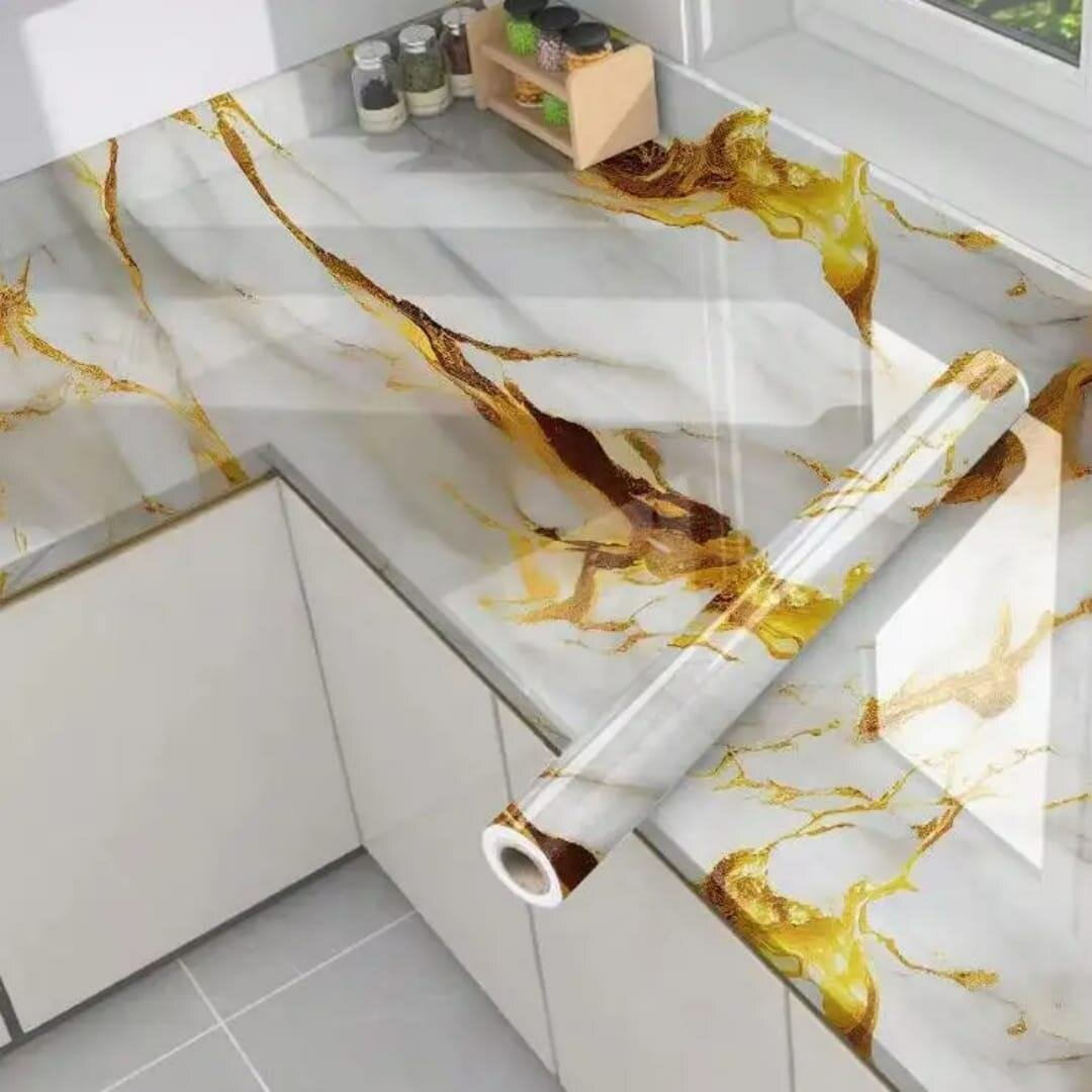 Autocollant marbre PVC cuisine