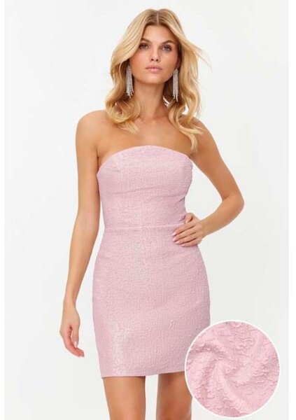 Robe bustier pailletée rose