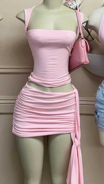 Ensemble Jupe et Haut Rose