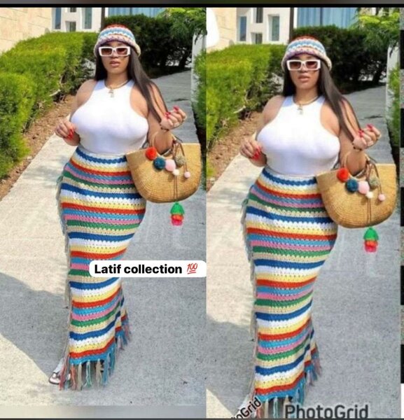 Jupe Maxi Crochet Colorée