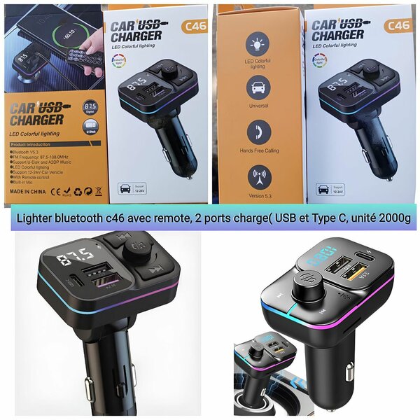 Chargeur de voiture USB Type C