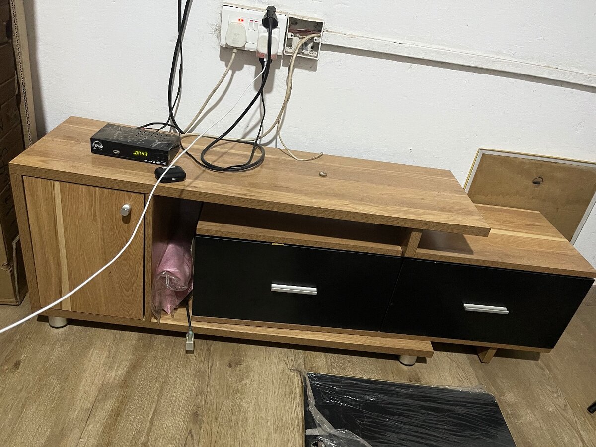 Adjustable wooden TV stand