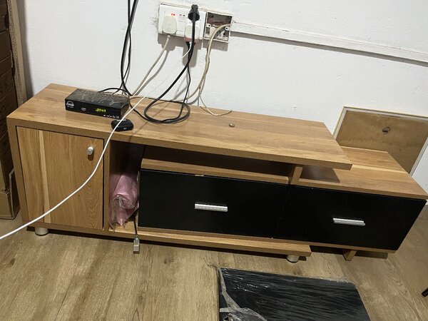 Adjustable wooden TV stand