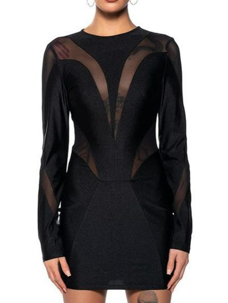 AKIRA IMAGINE ME MESH CUTOUT MINI DRESS