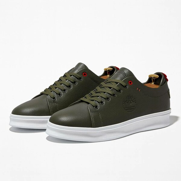 Sneakers en cuir vert homme