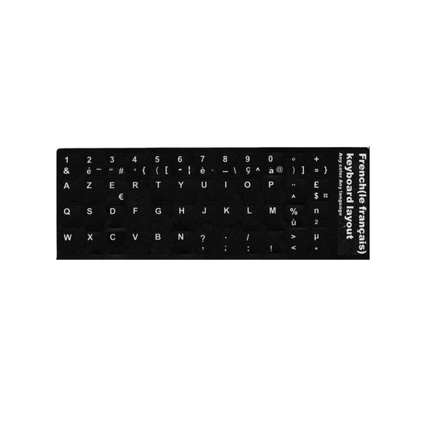 Sticker Autocollant Clavier Azerty - Noir