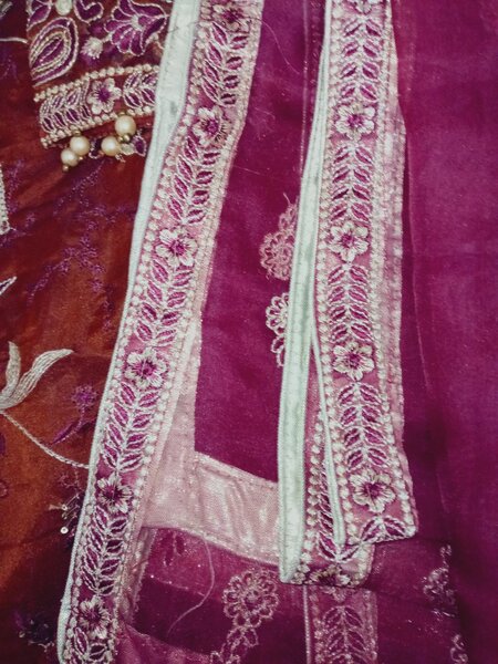 Maroon Embroidered dress