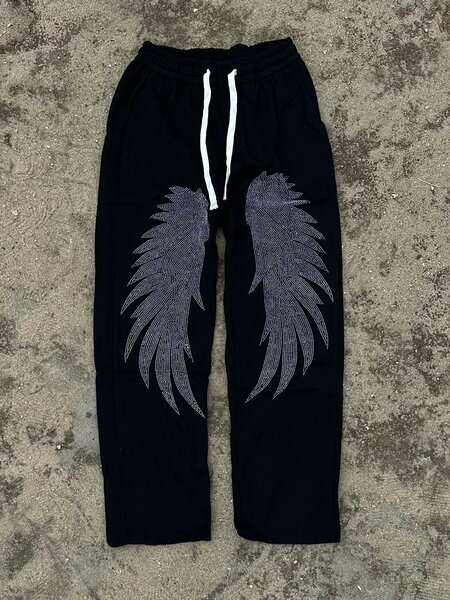 Jogging noir avec ailes