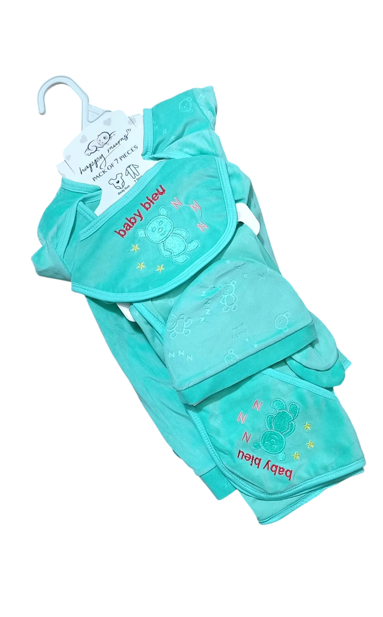 Pack of 7 pcs New born baby Unisex Velvet Starter Set