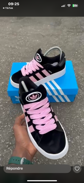 Baskets mode noires et roses