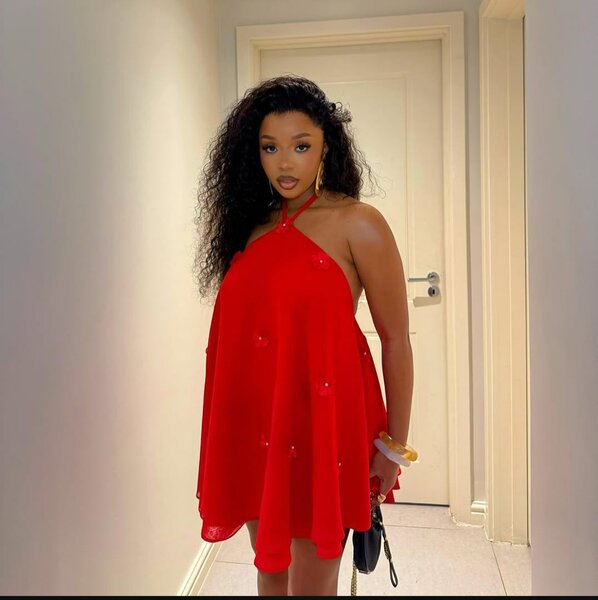 Robe trapèze rouge élégante