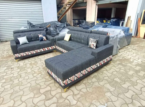 Canapé d'angle moderne gris