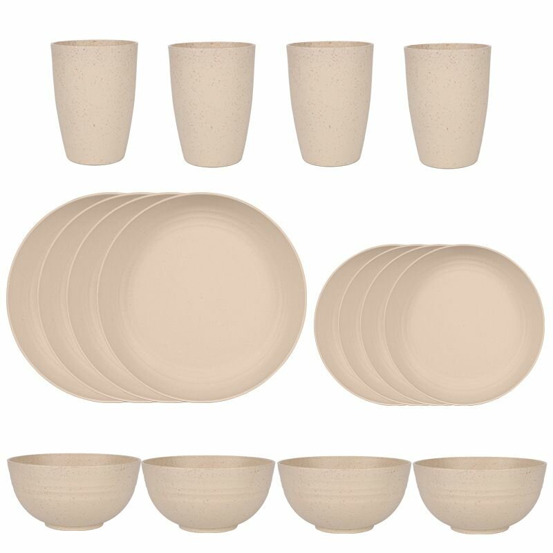 PP Plastic 16 dinnerware set