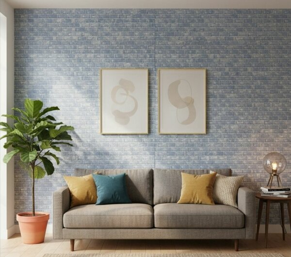 Papier peint bleu texturé moderne