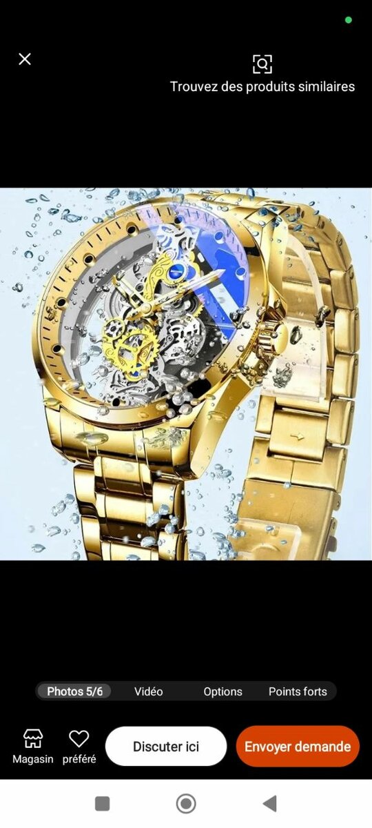 Montre mécanique squelette hommes