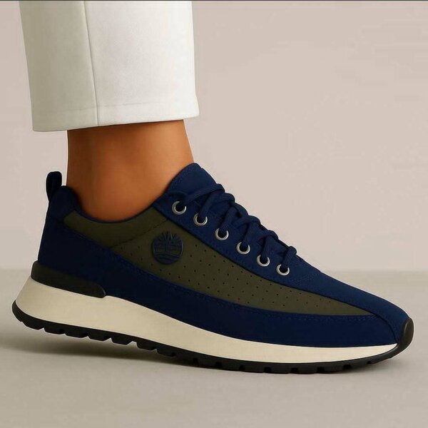 Sneakers en cuir bicolores