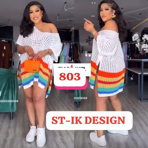 Robe Maille Arc-en-Ciel Élégante