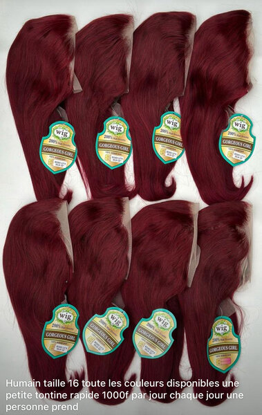 Perruque Synthétique Bouclée Rouge 16"