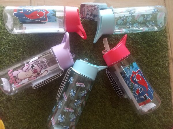 Water bottle with straw