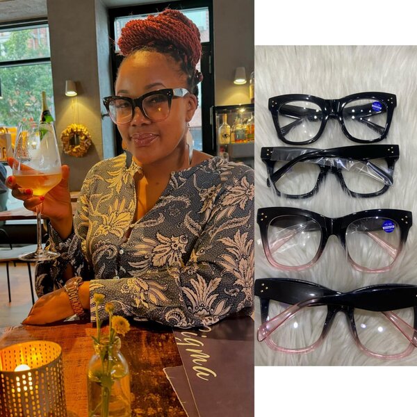 Retro Acetate glasses with large frames for women