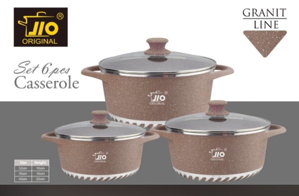 JLO 6pcs nonstick cookware