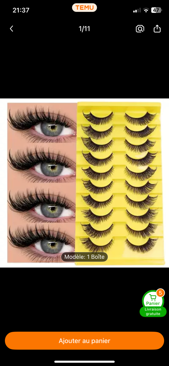 Faux cils volumineux 3D