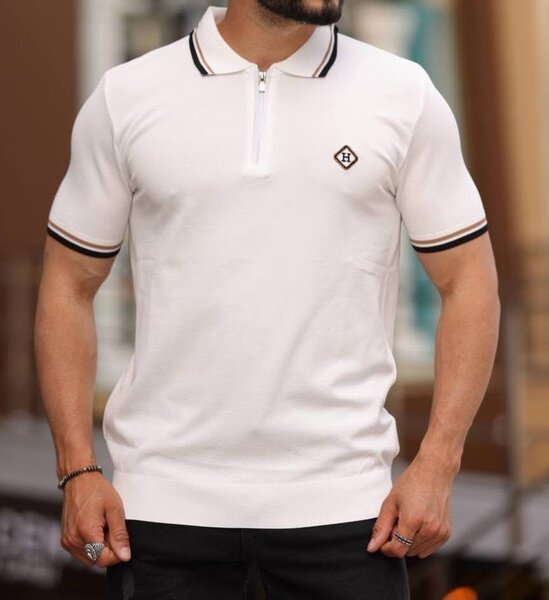 Polo homme élégant zippé
