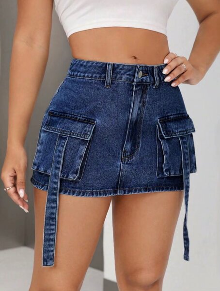 Jupe en jean avec pochettes