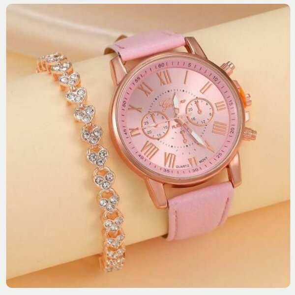 Montre femme chic rose