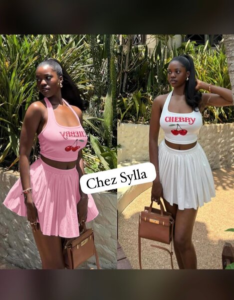 Ensemble Jupe et Haut Cerise