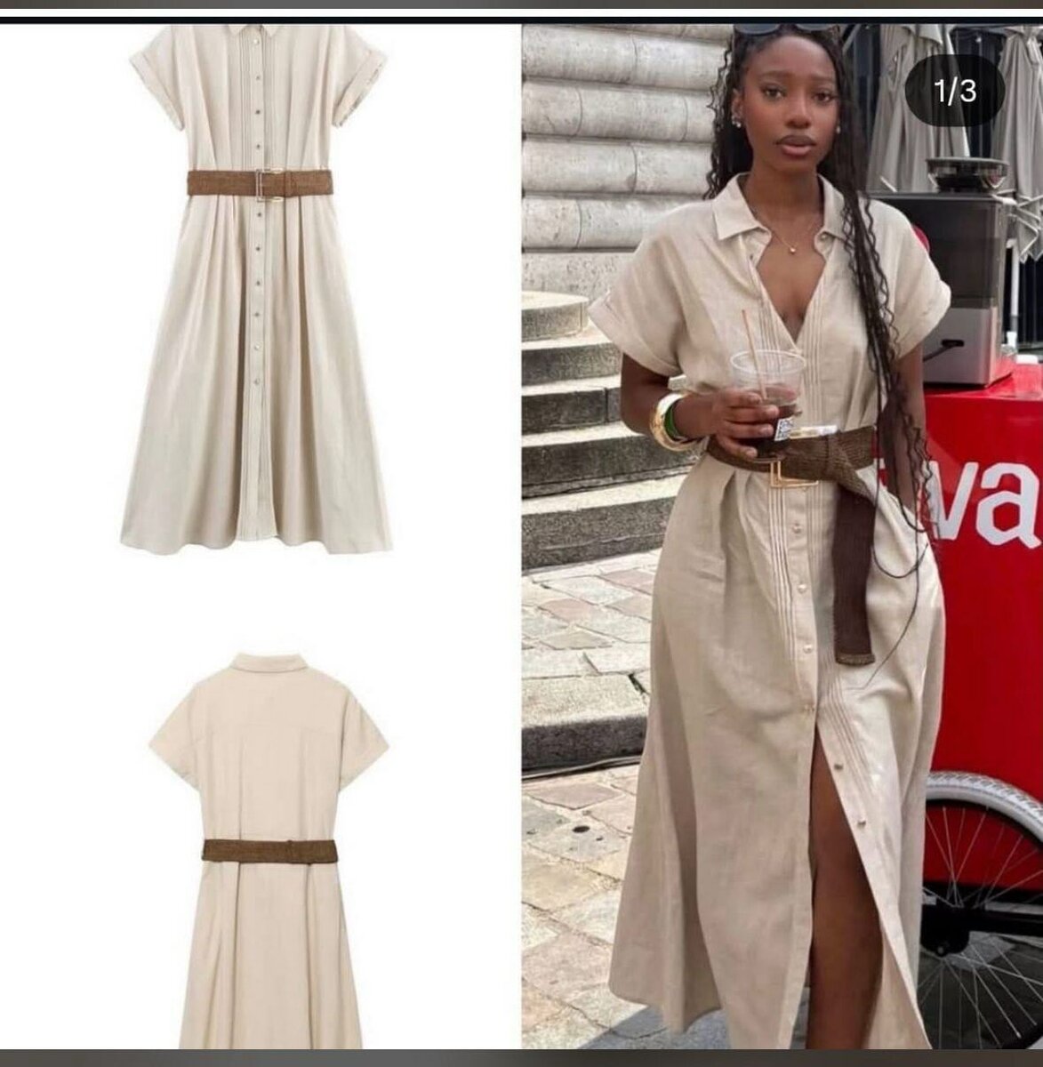 Robe chemise élégante ceinturée