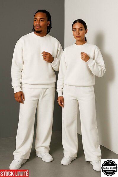 Ensemble de survêtement blanc unisexe