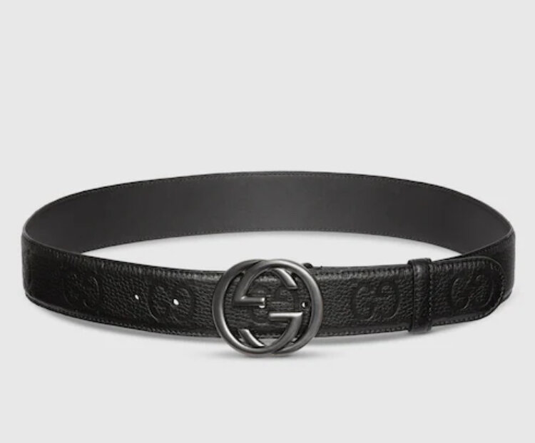 Ceinture en cuir boucle argentée