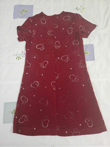 Red Heart Pattern Dress