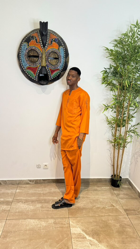 Ensemble Africain Orange Homme