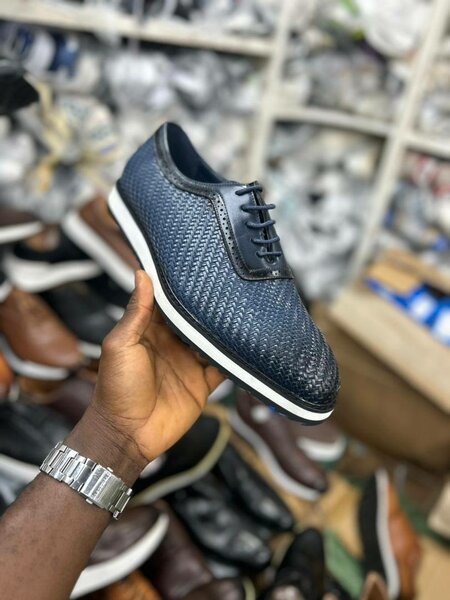 Chaussures Derby en cuir tissé