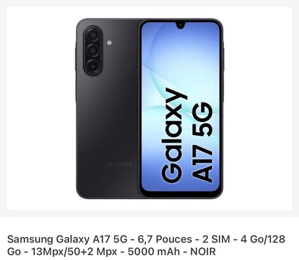 Samsung Galaxy A17 5G Noir